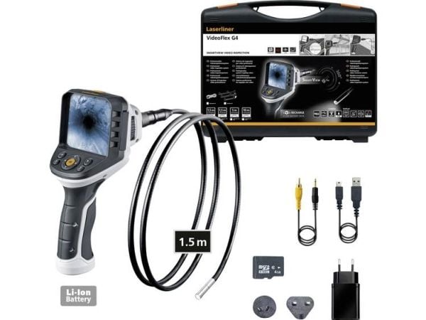 Laserliner VideoFlex G4 Micro, 8,89 cm (3.5"), 640 x 480 piksler, 53°, 6 mm, Sort, Hvit, IP54