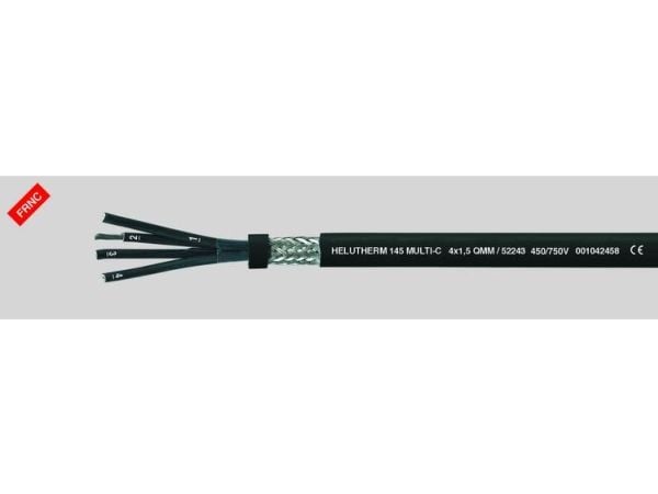 HELUKABEL 145 MULTI-C, Pienjännitekaapeli, Musta, Polyvinyylikloridi (PVC), Polyvinyylikloridi (PVC), Cooper, 2x1 mm²