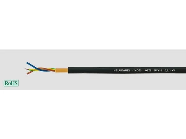 HELUKABEL 32002, Lågspänningskabel, Svart, Cooper, 6 mm², 58 kg/km, -5 - 50 °C