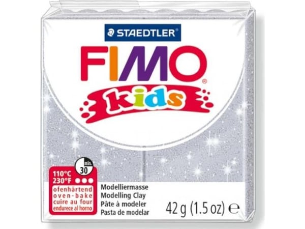 FIMO modellmasse Fimo kids glitter sølv