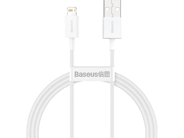 Baseus CALYS-A02, Hvit, USB A, Lightning, 1 m, Hankjønn, Hankjønn