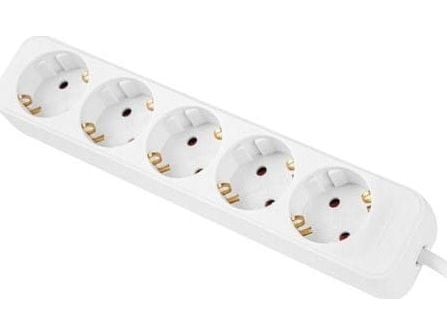 Lanberg - Flerkoplingslist - AC 230 V - 2500 watt - inngang: power CEE 7/7 - utgangskontakter: 5 (power CEE 7/3) - 1.5 m kabel - hvit