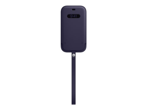 Apple - Beskyttelsesmuffe for mobiltelefon - med MagSafe - lær - dyp fiolett - for iPhone 12, 12 Pro