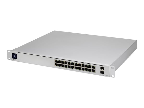 Ubiquiti UniFi Switch USW-Pro-24-POE - Switch - Administrerad - 24 x 10/100/1000 (16 PoE+, 8 PoE++) + 2 x 10 Gigabit SFP+ (upplänk) - skrivbordsmod...