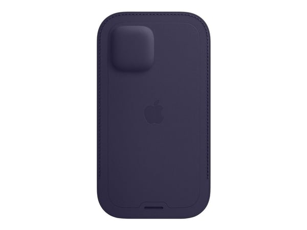 Apple - Beskyttelsesmuffe for mobiltelefon - med MagSafe - lær - dyp fiolett - for iPhone 12, 12 Pro