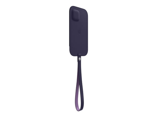 Apple - Beskyttelsesmuffe for mobiltelefon - med MagSafe - lær - dyp fiolett - for iPhone 12, 12 Pro