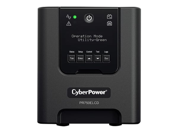 CyberPower Professional Tower Series PR750ELCDGR - UPS - AC 230 V - 675 Watt - 750 VA - 1-fas - RS-232, USB - utgångskontakter: 4 - aktive PFC - svart