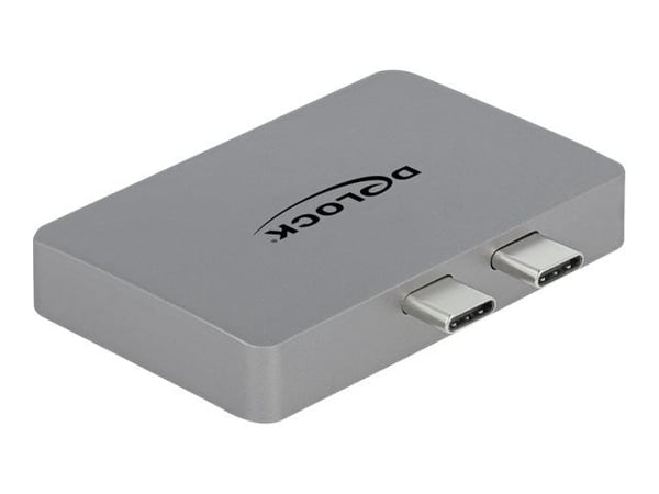 Delock - DisplayPort-adapter - USB-C (hann) til DisplayPort, USB-C (hunn) - støtte for 4K 60 Hz (3840 x 2160), støtte for Power Delivery 3.0 - grå