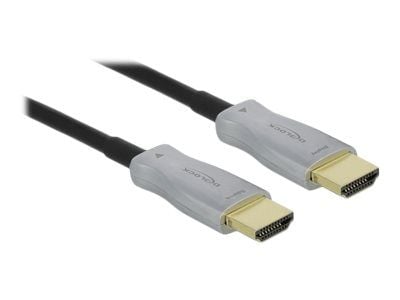 DeLOCK - Høyhastighets HDMI-kabel - HDMI (M) til HDMI (M) - 20,0 m - fiberoptisk - svart - 4K-støtte, Active Optical Cable (AOC) (85015)