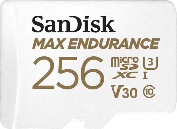 SanDisk Max Endurance - Flashminnekort (microSDXC til SD-adapter inkludert) - 256 GB - Video Class V30 / UHS-I U3 / Class10 - microSDXC UHS-I