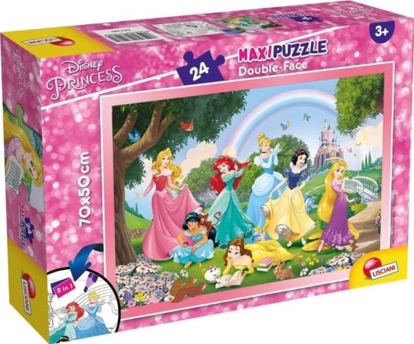 Lisciani Dobbeltsidig puslespill maxi 24 Disney-prinsesser