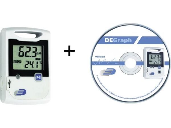 TFA-Dostmann LOG20, Elektronisk miljøtermometer, Innendørs, Digitalt, Hvit, Plast, Vegg