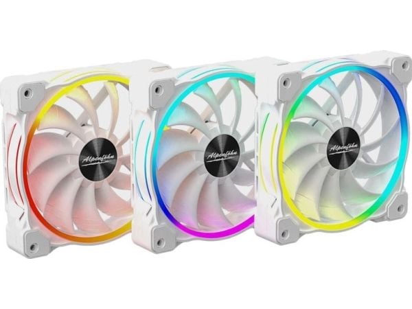 Alpenföhn Wing Boost 3 ARGB High Speed - White Edition - kabinettvifte - 120 mm - hvit (en pakke 3)