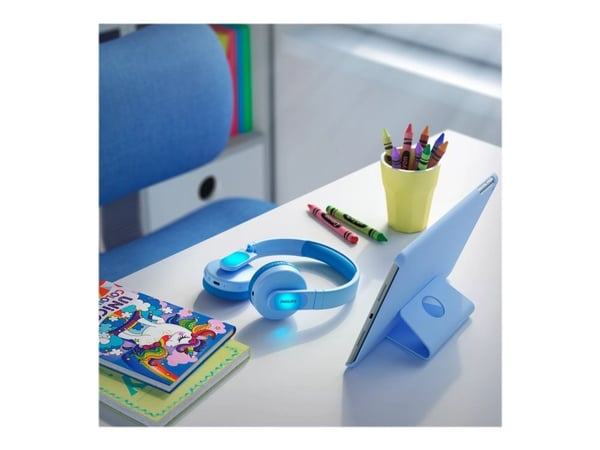 Philips Kids TAK4206BL - Hörlurar - på örat - Bluetooth - trådlös, kabelansluten - 3,5 mm kontakt - blå