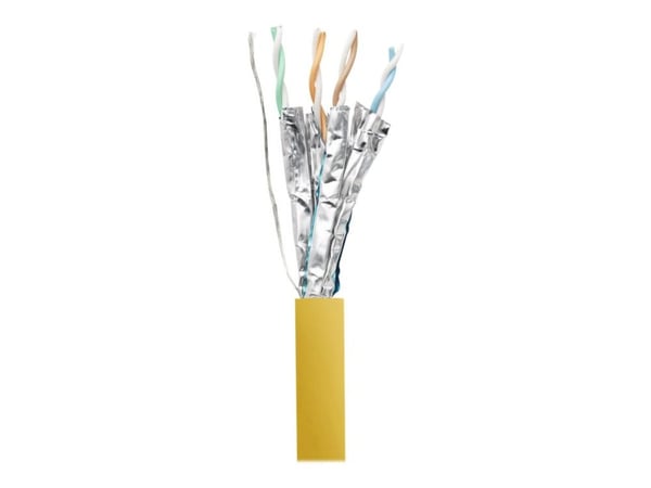 VivoLink - Nettverkskabel - RJ-45 (hann) til RJ-45 (hann) - 40 m - F/FTP - CAT 6a - halogenfri, formet, solid - gul