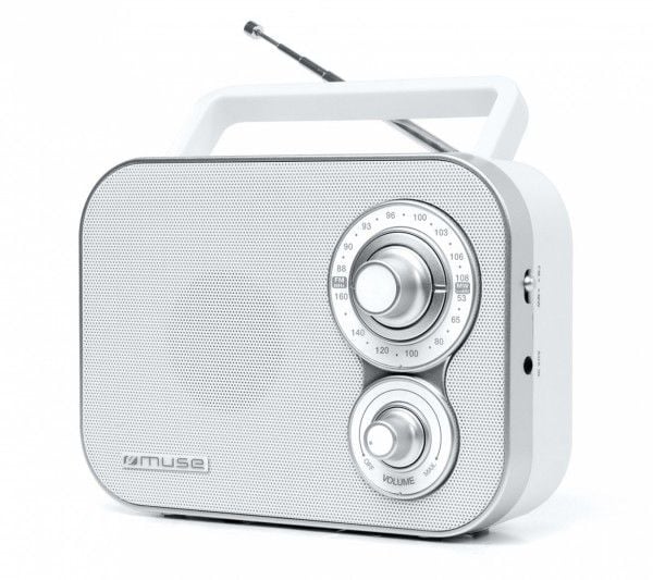 Muse M-051 RW, Bärbar, Analog, FM, MW, Vit, Rotations-, AC/Batteri