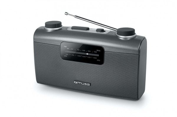 Muse M-058 R, Bærbar, Analog, AM, FM, Sort, Grå, Monokromatisk, Rotasjon