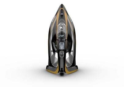 Tefal Ultimate Pure FV9865E0 - Dampstrykejern med automatisk slukking - såleplate: Durilium Airglide - 3000 W - svart/gull