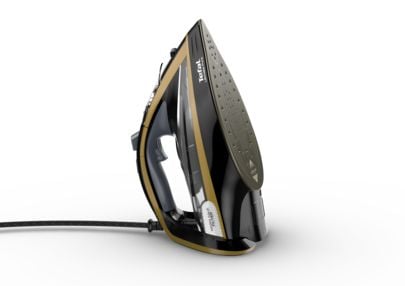 Tefal Ultimate Pure FV9865E0 - Dampstrykejern med automatisk slukking - såleplate: Durilium Airglide - 3000 W - svart/gull