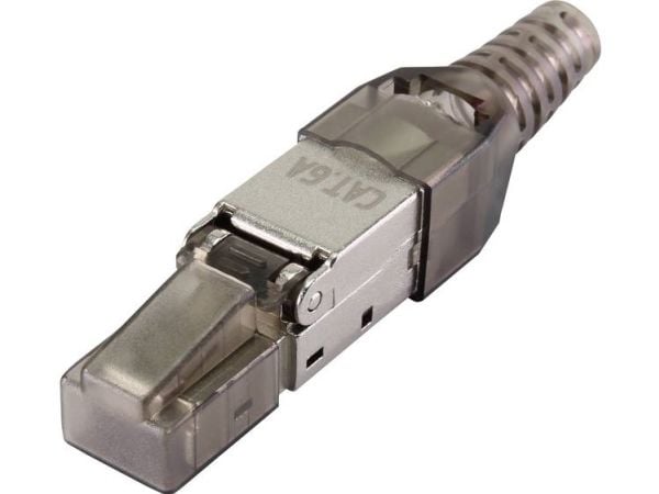 Renkforce RJ-liitin RF-4538312 Liitin, suora napaluku (RJ) 8P8C Musta (läpinäkyvä) 1 kpl