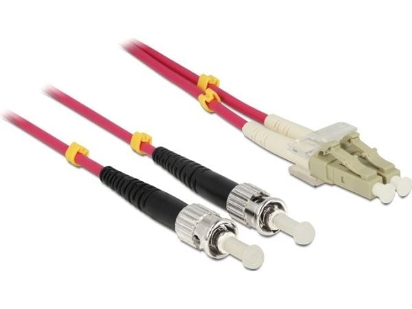 Delock - Nettverkskabel - ST flermodus (hann) til LC multimodus (hann) - 2 m - 2 m - fiberoptisk - 50 / 125 mikroner - OM4 - halogenfri - fiolett