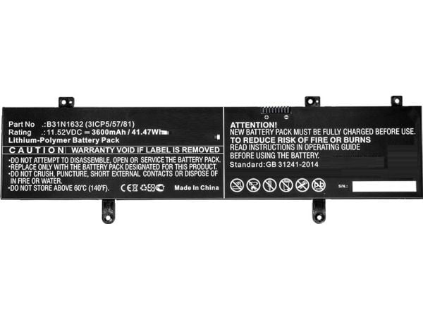 CoreParts - Akut tietokoneen akku - Litium-polymeeri - 3600 mAh - 41.5 Wh - lajittelu - ASUS 14:lle