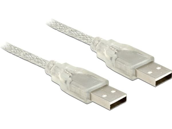 DeLOCK 83889, 2 m, USB A, USB A, USB 2.0, 0,48 Gbit/s, Läpinäkyvä
