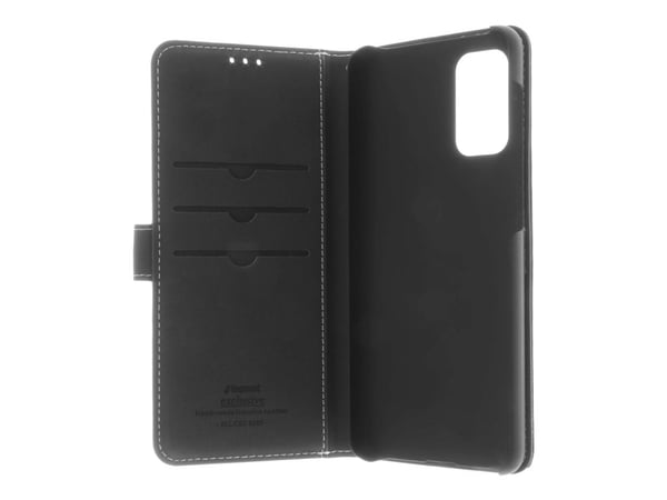 Insmat Flip Case - Lommebok for mobiltelefon - ekte skinn, termoplast-polyuretan (TPU) - svart - for Samsung Galaxy A32 5G