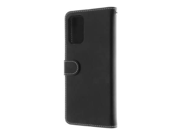 Insmat Flip Case - Lommebok for mobiltelefon - ekte skinn, termoplast-polyuretan (TPU) - svart - for Samsung Galaxy A32 5G