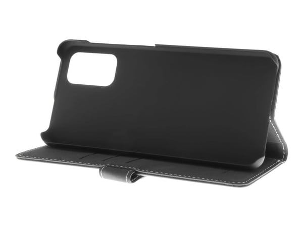 Insmat Flip Case - Lommebok for mobiltelefon - ekte skinn, termoplast-polyuretan (TPU) - svart - for Samsung Galaxy A32 5G