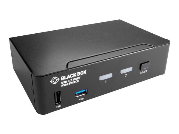 Black Box USB-C 4K KVM Switch, 2-Port - KVM-svitsj - 2 lokalbrukere - stasjonær - TAA-samsvar