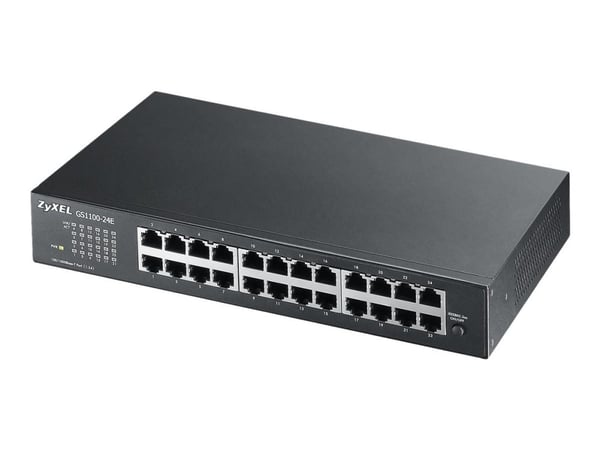 Zyxel GS-1100-24E - Switch - ikke-styrt - 24 x 10/100/1000 - rackmonterbar, veggmonterbar