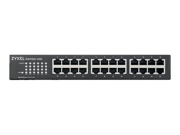Zyxel GS-1100-24E - Switch - ikke-styrt - 24 x 10/100/1000 - rackmonterbar, veggmonterbar