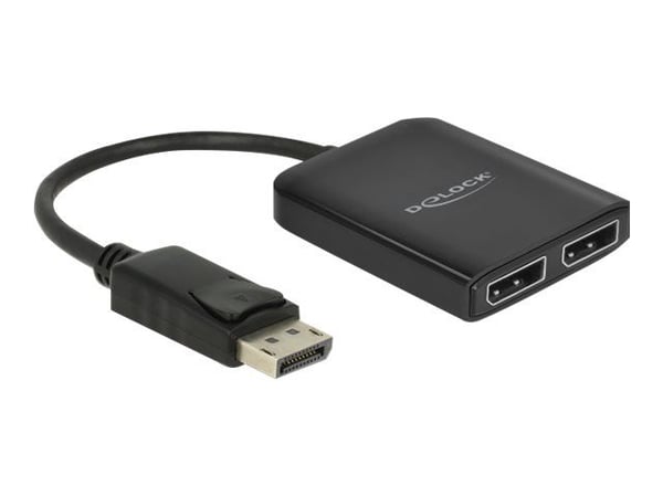 Delock DisplayPort 1.4 Splitter 1 x DisplayPort to 2 x DisplayPort MST - Video/audiosplitter - 2 x DisplayPort - skrivbordsmodell