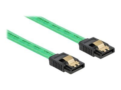 Delock SATA 6 Gb/s Cable UV glow effect - SATA-kabel - Serial ATA 150/300/600 - SATA til SATA - 70 cm - grønn