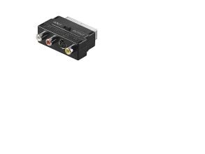 Goobay AVK 196, SCART (21-pin), 3 x RCA + S-Video, Hankjønn, Hunkjønn, Sort