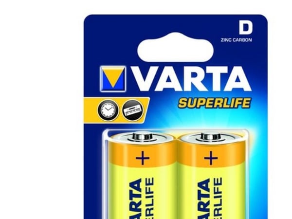 Varta Superlife - Batteri 2 x D - Karbonsink