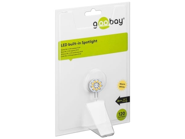 Goobay 30590, 1,5 W, G4, 150 lm, 30000 timer, Varm hvit