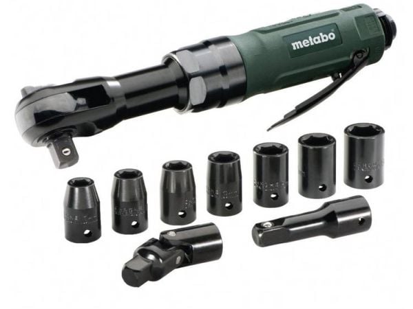 Metabo DRS 68 Set 1/2", Trykkluftskralle, Sort, Grønn, 68 Nm, 220 l/min, 6,2 stang, Trykkluft
