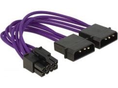Delock - Strømforsyningsadapter - 4-PIN intern strøm (han) til 8 pin EPS12 V (hun) - 15 cm - lillaa
