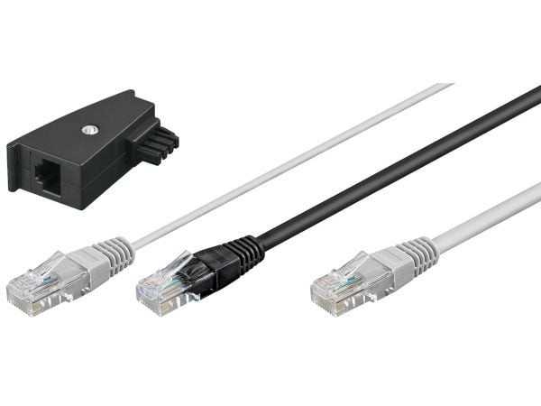 Goobay 3m DSL-kabel + TAE-adapter, 3m, RJ-45, RJ-45