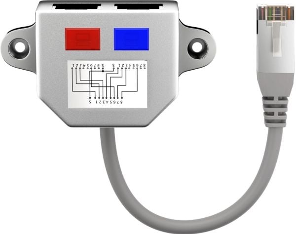 Goobay 68908, RJ-45, 2 x RJ-45, 0,15 m, Sølv