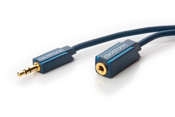 ClickTronic 70489, 3.5mm, Hankjønn, 3.5mm, Hunkjønn, 5 m, Blå