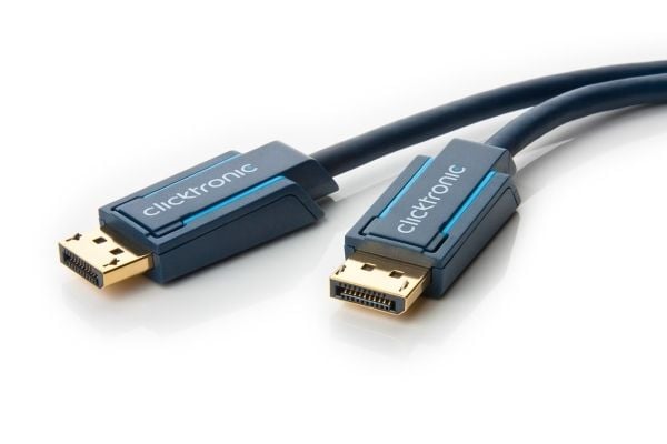 ClickTronic 2m Displayport m/m, 2 m, DisplayPort, DisplayPort, Sininen, Kulta, 10,8 Gbit/s