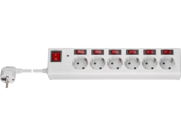 Goobay 72568, 6 AC-utganger, CEE, Type F, 230 V, 50 Hz, 16 A, 3500 W