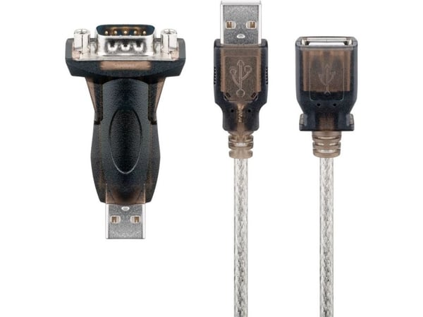Goobay 95436, Gjennomsiktig, 1,5 m, USB Type-A, RS-232, Hankjønn, Hankjønn
