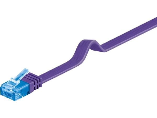 Litteä verkkokaapeli CAT 6A, U/UTP, violetti