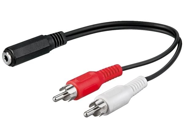 Goobay 50092, 3.5mm, Hunkjønn, 2 x RCA, Hankjønn, 0,2 m, Sort, Rød, Hvit