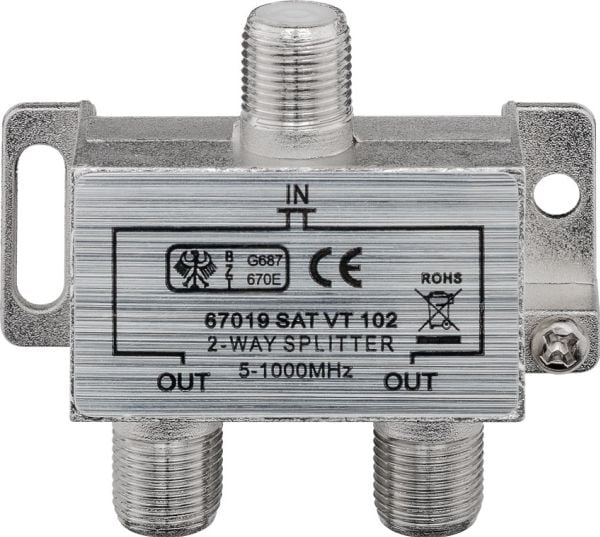 Goobay 67019, Kaapelinyhdistin, 5 - 1000 MHz, Hopea, Metalli, Naaras/naaras, 25 dB