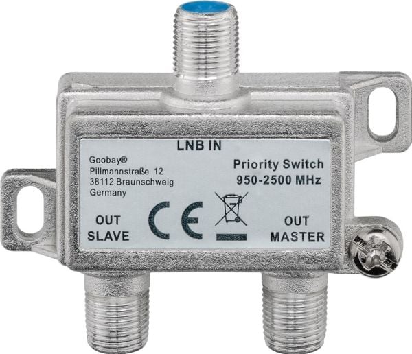 Goobay 51445, Kabelfordeler, 950 - 2400 Mhz, Sølv, Metall, Hunstik/Hunstik, 49,8 mm